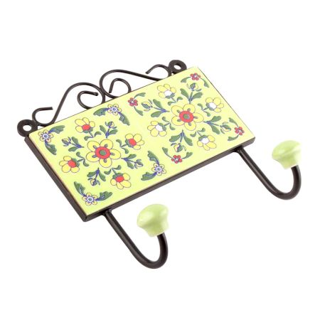 Yellow Tiny Flower Ceramic Tiles Hooks Online